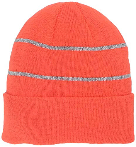 Marky G Apparel Reflective Beanie  Neon Orange-1  One Size