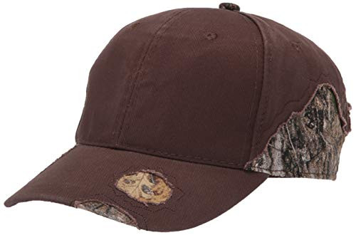 Marky G Apparel Solid-to-Camo Frayed Cap  Brown-Realtree  Adjusta