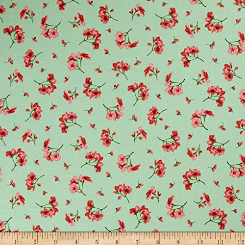 Maywood Studio Prose Little Flowers Green Quilt Fabric By The Yard