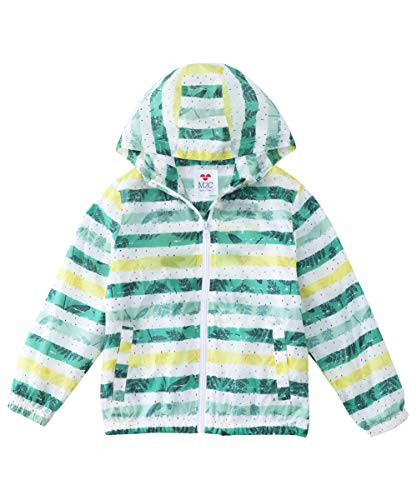 M2C Girls Boys Hooded Lightweight Printed Windbreaker Jacket 9-10 Green Pattern