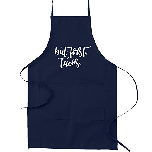 But First, Tacos Funny Parody Cooking Baking Kitchen Apron - Navy Blue