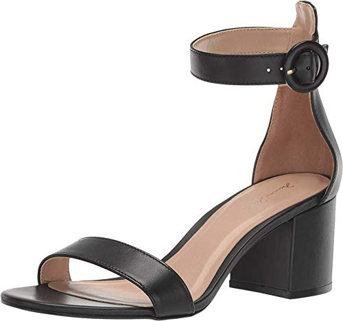 Massimo Matteo Strappy Block Heel Black Leather 11
