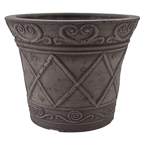PSW NUR12DC Scroll Grower Planter  5 by 4-Inch  Dark Charcoal