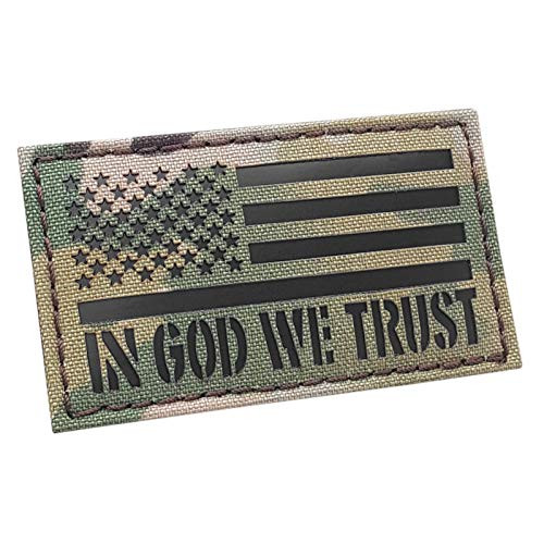 IR Multicam America Flag in God We Trust 2x3-5 OCP USA Tactical Morale HookandLoop Patch