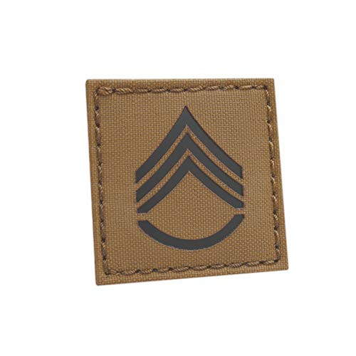 Coyote IR 2x2 US Army Staff Sergeant SSG E-6 Rank USA Tactical Morale Hook-and-Loop Patch