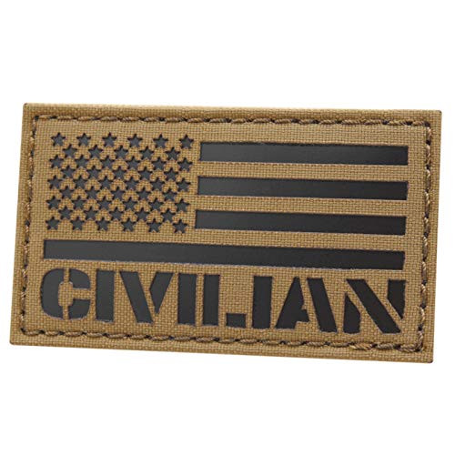 IR Coyote America Civilian Flag 2x3-5 USA Morale Tactical Hook-and-Loop Patch