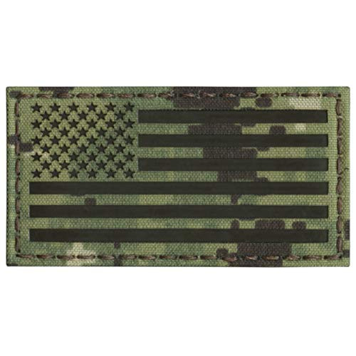 IR USA American Flag 2-1-8x4 inch NWU Type III Navy Seals DEVGRU AOR2 Tactical Morale Fastener Patch