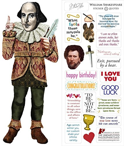 William Shakespeare Quotable Notable - Die Cut Silhouette Greeting Card and Sticker Sheet