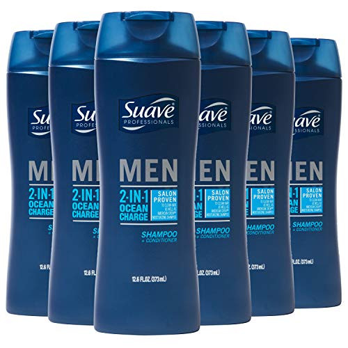 Suave Men Clarifying Shampoo for Clean Hair Daily Clean Ocean Charge Residue-Free Cleansing Shampoo Formula 12-6 oz  Pack of 6