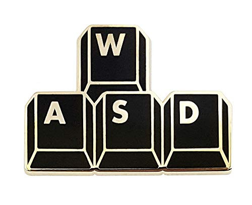 Pinsanity Gamer WASD Keyboard Buttons Enamel Lapel Pin