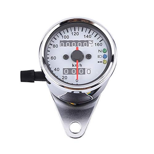 Motorcycle Odometer Speedometer Gauge Signal Dual Digital Display KM-H Universal 1pc-Silver-