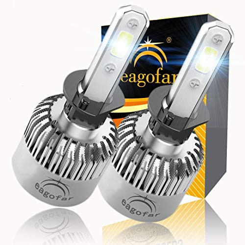 Eagofar LED Headlights S2 Series H1 P145S Headlight Bulbs High Brightness H1 P145S Headlight Conversion Kit with 2 Pcs of H1 Bulbs 6500K 8000lm COB Le