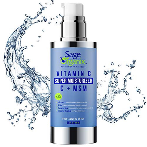 Sage Organix Anti Aging Firming Vitamin C Moisturizer Cream  70 Organic Anti Wrinkle Face Cream to Visibly Reduce Wrinkles  Dark Spots  Daily Vitamin