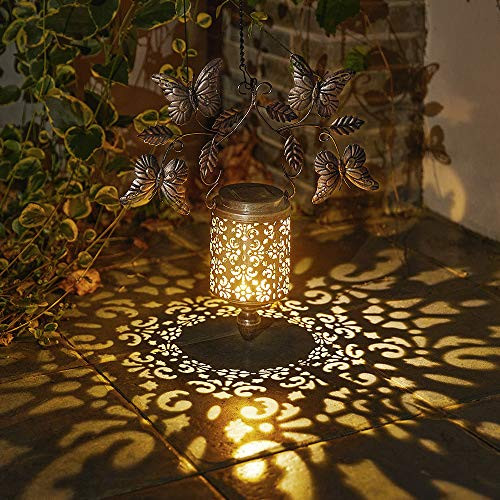 Walensee Solar Lantern Outdoor Garden Hanging Lantern Hanging Solar Lights Outdoor Waterproof LED Table Lamp Decorative Hanging Solar Lantern with But