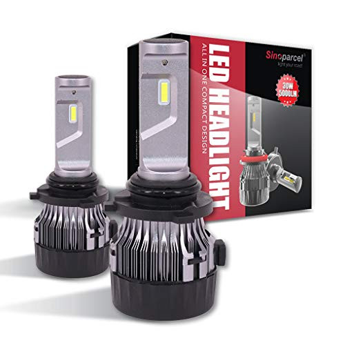 Sinoparcel 9006-HB4 LED Headlight Bulbs Halogen Replacement 10000LM Led Low Beam Headlight Conversion Kits 6500K Cool White IP65 Waterproof  Pack of 2