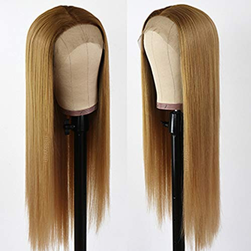 Missyvan Blonde Hair Long Straight Brown Ombre Color Synthetic Lace Front Wigs Glueless Heat Resistant Fiber Hair Wigs for Fashion Women Baby Hair Missyvan Blonde Hair Long Straight Brown Ombre Color Synthetic Lace Front Wigs Glueless Heat Resistant Fiber Hair Wigs for Fashion Women Baby Hair