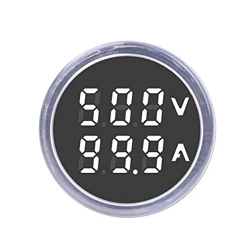 SINOTIMER ST16VA White Round LED Dual Display AC Voltmeter Ammeter Digital Voltage Current Ampere Meter Indicator 60-500V 100A