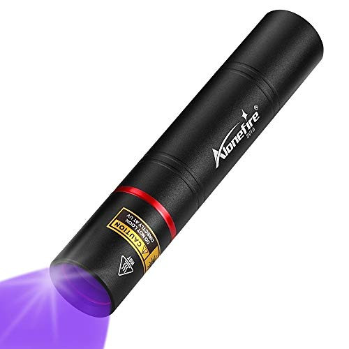 Alonefire SV16 5W LED UV Flashlight 365nm USB Rechargeable Portable Mini Ultraviolet Blacklight Pet Urine Detector Pet Stain Money Detector with Alumi