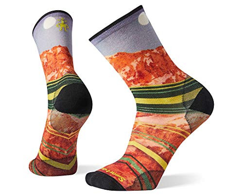 Smartwool PhD Ultra Light Moon Over Mountain Print Crew Multicolor LG -Mens Shoe 9-11-5-
