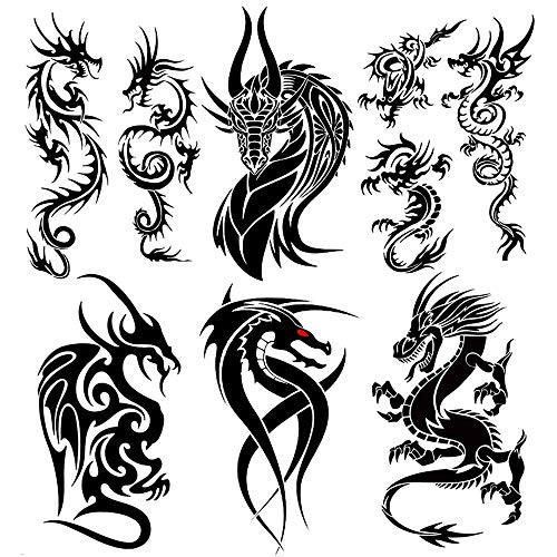 Oottati 6 Sheets Black Flying Dragon Claw Totem Arm Temporary Tattoos Oottati 6 Sheets Black Flying Dragon Claw Totem Arm Temporary Tattoos