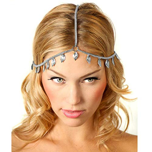 Bomine Boho Tassel Head Chain Crystal Hair Chain Forehead Festival Wedding Jewelry Headpieces Hair Acessories for Women and Girls -Silver- Bomine Boho Tassel Head Chain Crystal Hair Chain Forehead Festival Wedding Jewelry Headpieces Hair Acessories for Women and Girls -Silver-