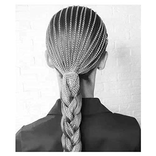 Fstrend Hair Extensions Chain Silver Aluminum Tassel Multi Strand Halloween Hip-pop Hair Accessories Women and Girls -Silver- Fstrend Hair Extensions Chain Silver Aluminum Tassel Multi Strand Halloween Hip-pop Hair Accessories Women and Girls -Silver-