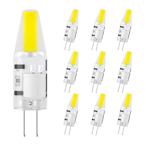 DiCUNO G4 LED Light Bulb 2W  AC-DC 12V T3 20W Halogen Bulb Equivalent  200LM Daylight White 6000K Non-dimmable G4 COB Bi-pin Base Bulb  for Landscape