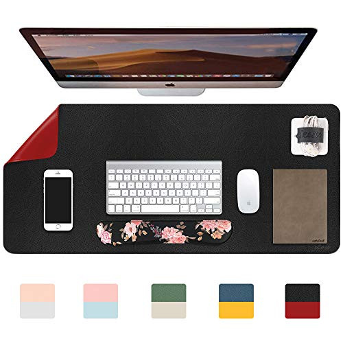 iCasso Desk Pad  Dual-Sided Multifunctional Mouse Pad Waterproof PU Leather Desk Blotter Protector Desk Mat  Large Desk Writing Pad for Work  Game  Of