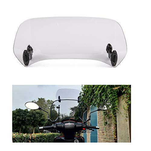 DUILU Motorcycle Windshield Extension  Universal Adjustable Clip-on Windscreen Extension Spoiler Wind Deflector -Smoke  Small-