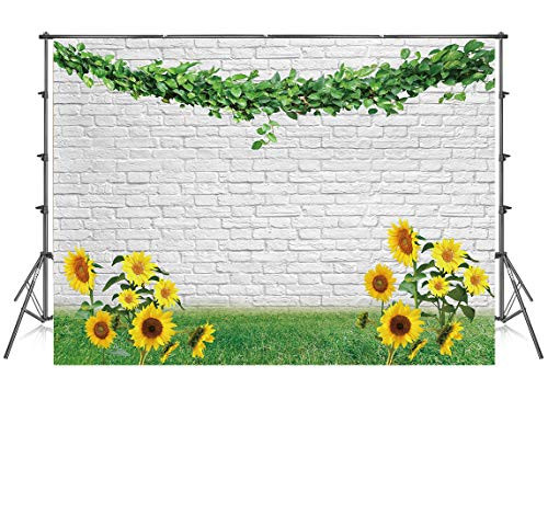 7x5ft Vinyl Sunflower White Brick Wall Photography Backdrops Wedding Banner Photo Background Birthday Kids Party Backdrop for Photoshoot 7x5ft Vinyl Sunflower White Brick Wall Photography Backdrops Wedding Banner Photo Background Birthday Kids Party Backdrop for Photoshoot