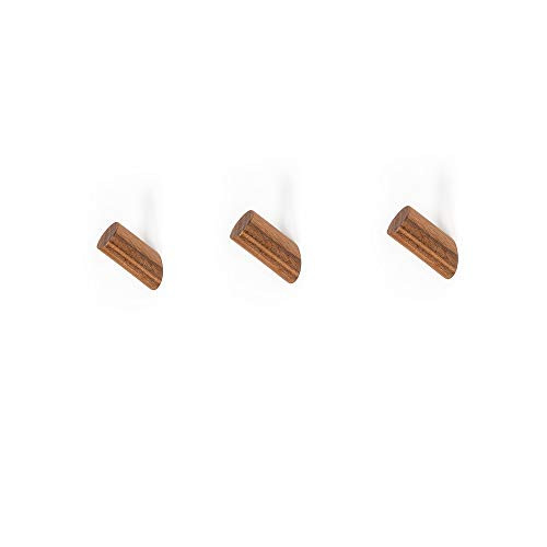 Natural Wooden Coat Hooks Wall Mounted Vintage Single Organizer Hangers, Handmade Craft Hat Rack,Wall Hook Key Holer Hat Hanger, (2inches, Black Walnut)