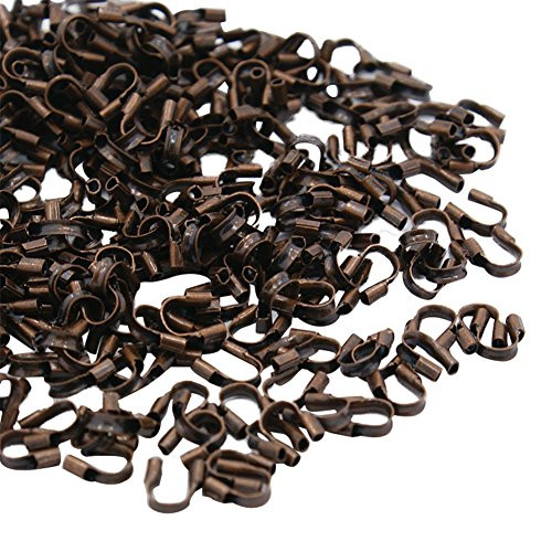 NBEADS 2000pcs Red Copper Color Brass Wire Guardian Wire Protectors Loops U Shape Accessories for Jewelry