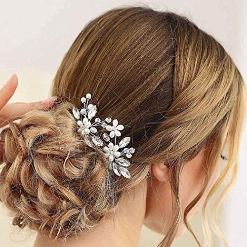 Yean Silver Bridal Hair Pins Wedding Headpiece Women Hair Accessories for Brides and Bridesmaids Yean Silver Bridal Hair Pins Wedding Headpiece Women Hair Accessories for Brides and Bridesmaids
