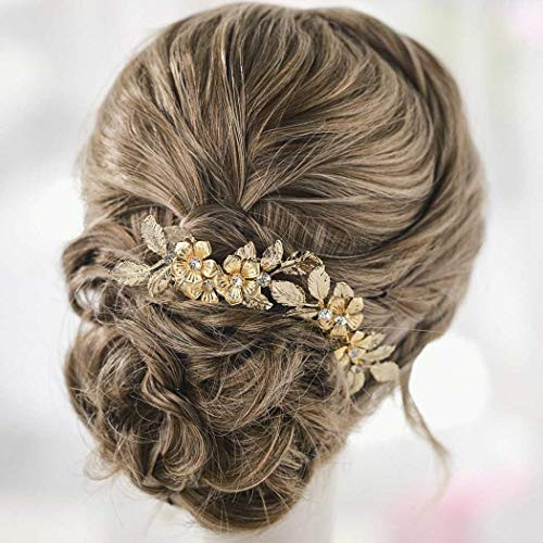 Yean Wedding Hair Pins Gold Flower Hair Accessories Bridal Headpiece for Brides and Bridesmaids -Pack of 2- Yean Wedding Hair Pins Gold Flower Hair Accessories Bridal Headpiece for Brides and Bridesmaids -Pack of 2-