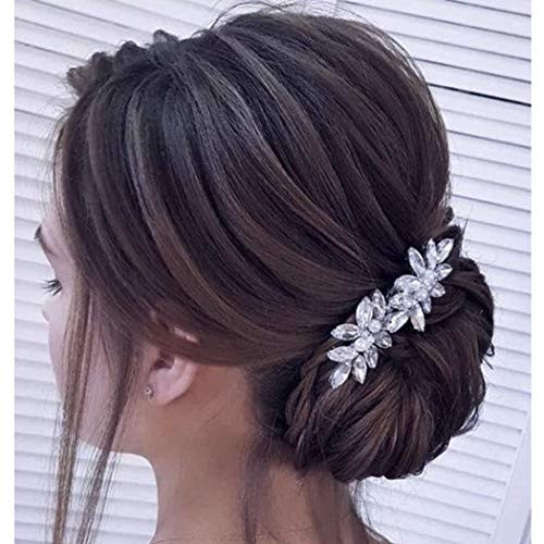 Yean Silver Wedding Hair Pins Bridal Headpiece Women Hair Accessories for Brides and Bridesmaids -Pack of 2- Yean Silver Wedding Hair Pins Bridal Headpiece Women Hair Accessories for Brides and Bridesmaids -Pack of 2-