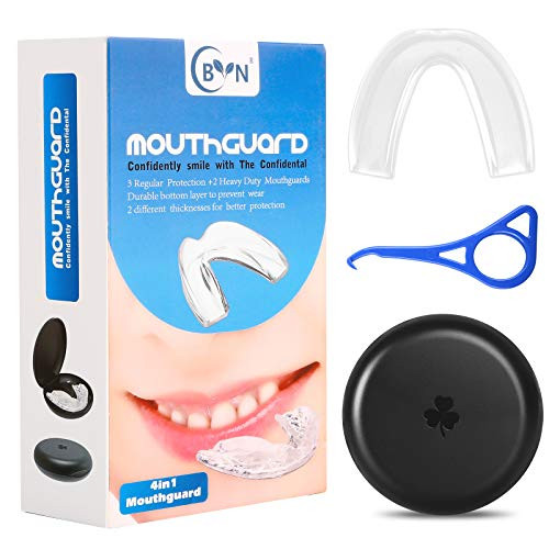 Mouth Guard for Grinding Teeth - Pack of 5 Moldable Night Sleep Guards - Stops Bruxism  Teeth Whitening Tray and Clenching  Sport Athletic Mouth Guard