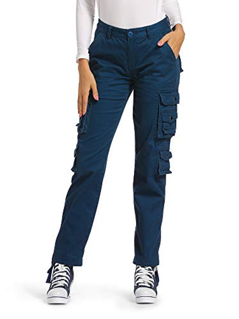 Mesinsefra Womens Cotton Casual Cargo Pants Military Army Tactical Combat Work Trousers with 8 Pockets Navy Blue 4 Mesinsefra Womens Cotton Casual Cargo Pants Military Army Tactical Combat Work Trousers with 8 Pockets Navy Blue 4