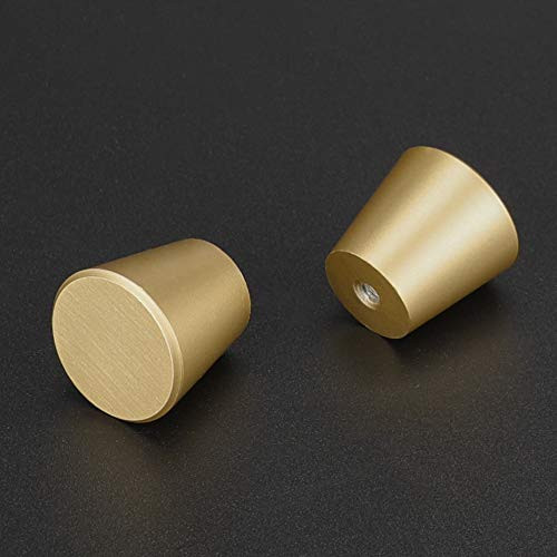 Brushed Brass Cabinet Knobs Gold Dresser Knobs - homdiy LS745GD Solid Round Drawer Knobs Gold Knobs for Dresser Drawers Gold Kitchen Cabinet Hardware