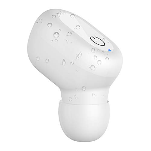 Wireless Earbud,Single Waterproof Bluetooth Earbud, Smallest Bluetooth Headphone Deep Bass Stereo Sound Wireless car Headset, Built-in Microphone. (white)