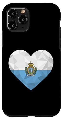 iPhone 11 Pro I Love San Marino Flag Heart Low Poly Sammarinese Travel Case