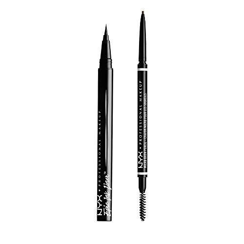 NYX PROFESSIONAL MAKEUP Epic Ink Liner  Waterproof Liquid Eyeliner -Black- - Micro Brow Eyebrow Pencil -Ash Brown-