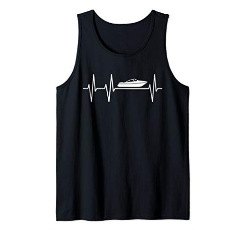Boat Heartbeat Tee Gift for boating or sailing with Ship Tank Top