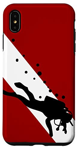 iPhone XS Max Dive Flag Diver Scuba Diving Gift Classic Red White Case