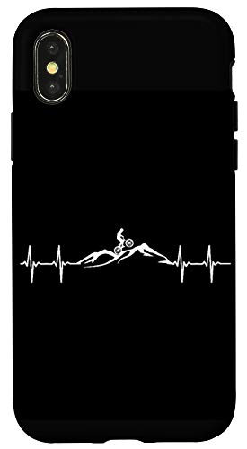 iPhone X-XS Mountain Bike Heartbeat - Cute Bike Heartbeat Gift Case Case
