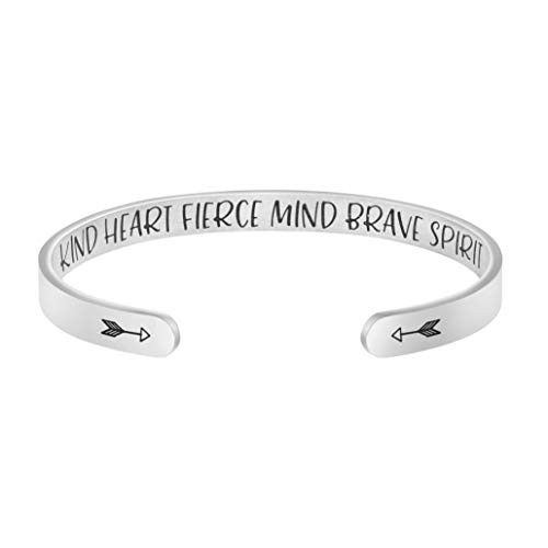 Joycuff Inspirational Bracelets for Women Friend Encouragement Gifts Motivational Mantra Cuff Bangle BFF Friendship Jewelry Personalized Handmade Stai