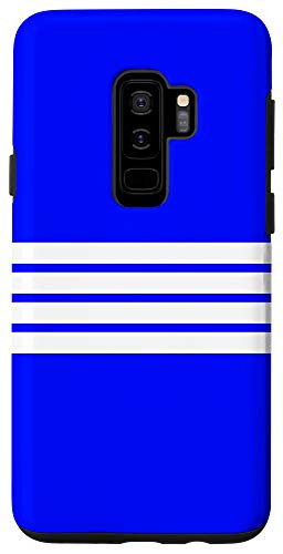 Galaxy S9- White Stripes on Blue Classic 80s Retro Style Case