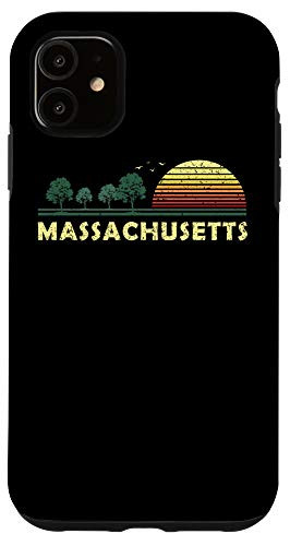 iPhone 11 Vintage Massachusetts Sunset Woods Outdoors Souvenir Case