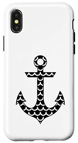 iPhone X-XS Boat Anchor Chain Decor Black White Sea Coast Beach Ship Case