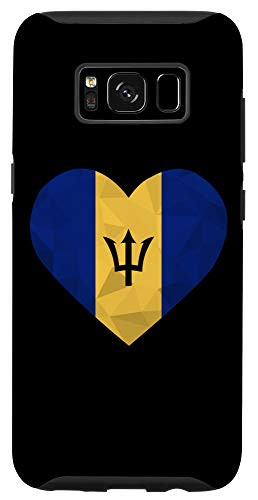 Galaxy S8 I Love Barbados Flag Heart Low Poly Barbadian Travel Case