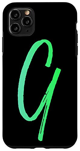 iPhone 11 Pro Max Initial G Phone Case Bright Colorful Blue and Green Letter G Case